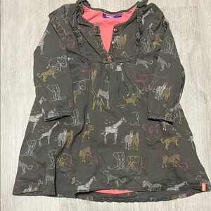 Kids Animal Print Gray Shirt